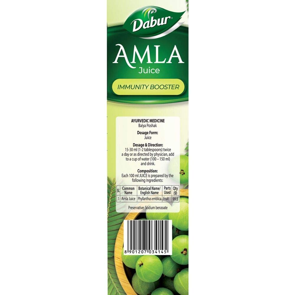 Dabur Amla Juice - 1 Litro - Rico en Vitamina C - 100% Jugo Ayurvédico