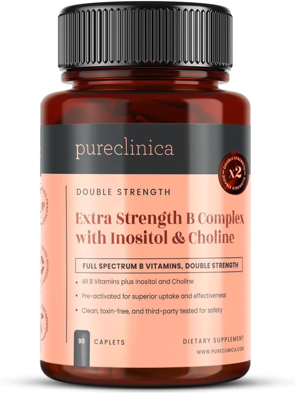 pureclinica Extra Strength B Complex con Inositol y Colina - 90 Comprimidos