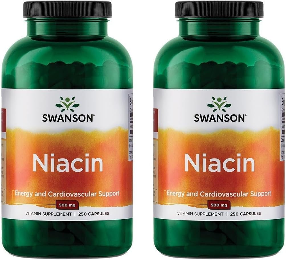 Swanson Niacina (B3) 500 mg - 250 Cápsulas (Pack de 2)