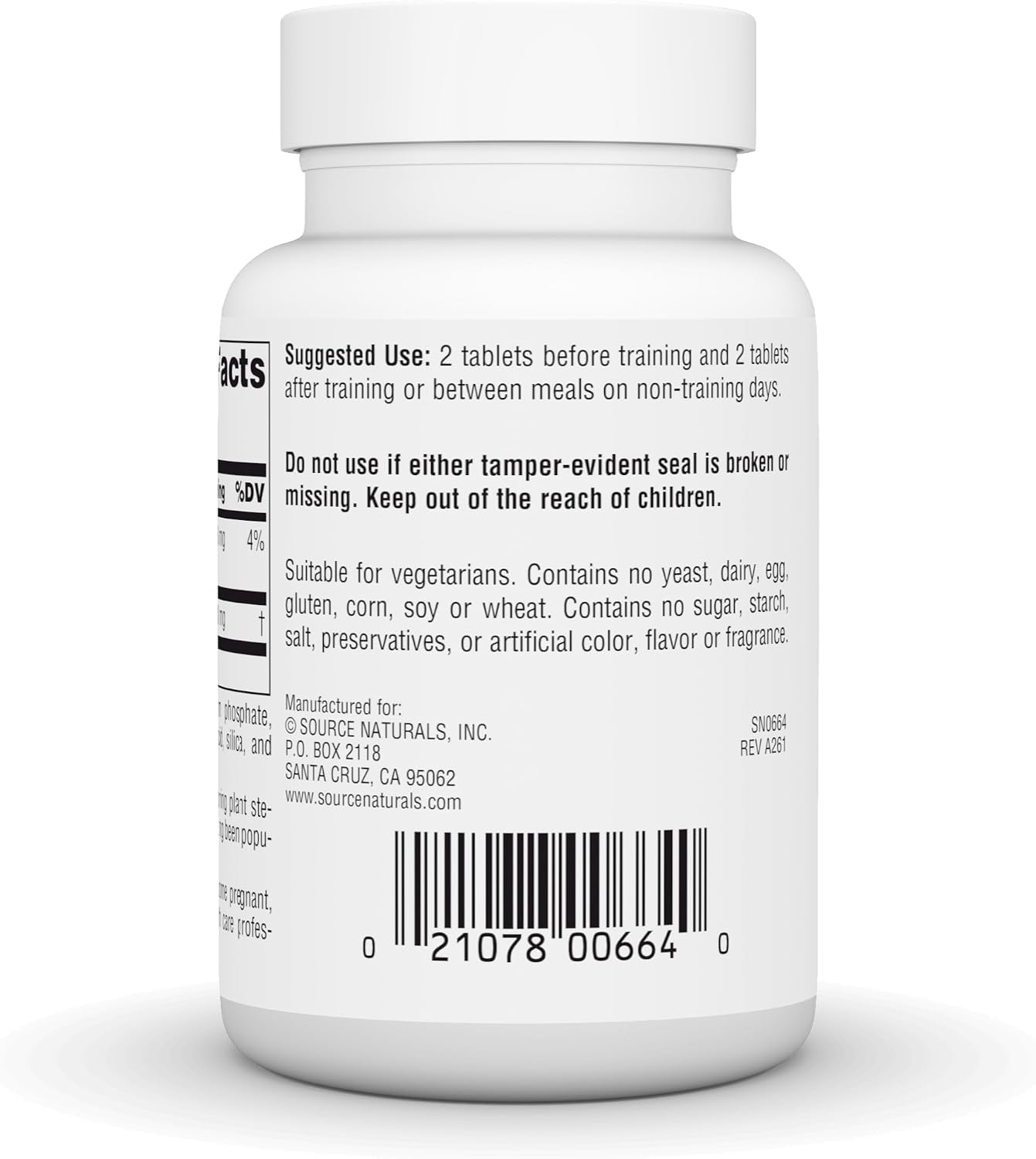 Source Naturals Athletic Series Gamma Oryzanol, Complemento Alimenticio, 30 mg - 250 Comprimidos Vegetarianos
