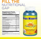 Nature's Life Mega Minerals Complex | Complejo Multimineral + Vitamina D | 250 Cápsulas Vegetales