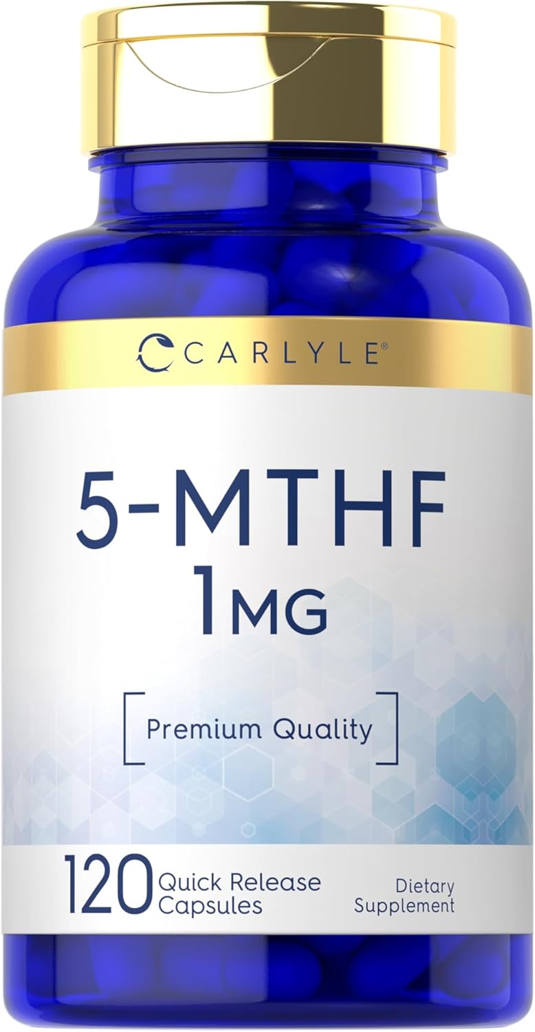 Carlyle 5-MTHF L Metilfolato 1mg | 120 Cápsulas | Complemento No Transgénico y Sin Gluten