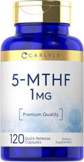 Carlyle 5-MTHF L Metilfolato 1mg | 120 Cápsulas | Complemento No Transgénico y Sin Gluten
