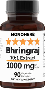 MONOHERB Bhringraj 10:1 Extract - 1000 mg por Servicio - 45 Cápsulas