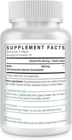 Liposomal NAD+ 1000 mg - Suplemento de NAD+ con Alta Biodisponibilidad - 60 Cápsulas Blandas