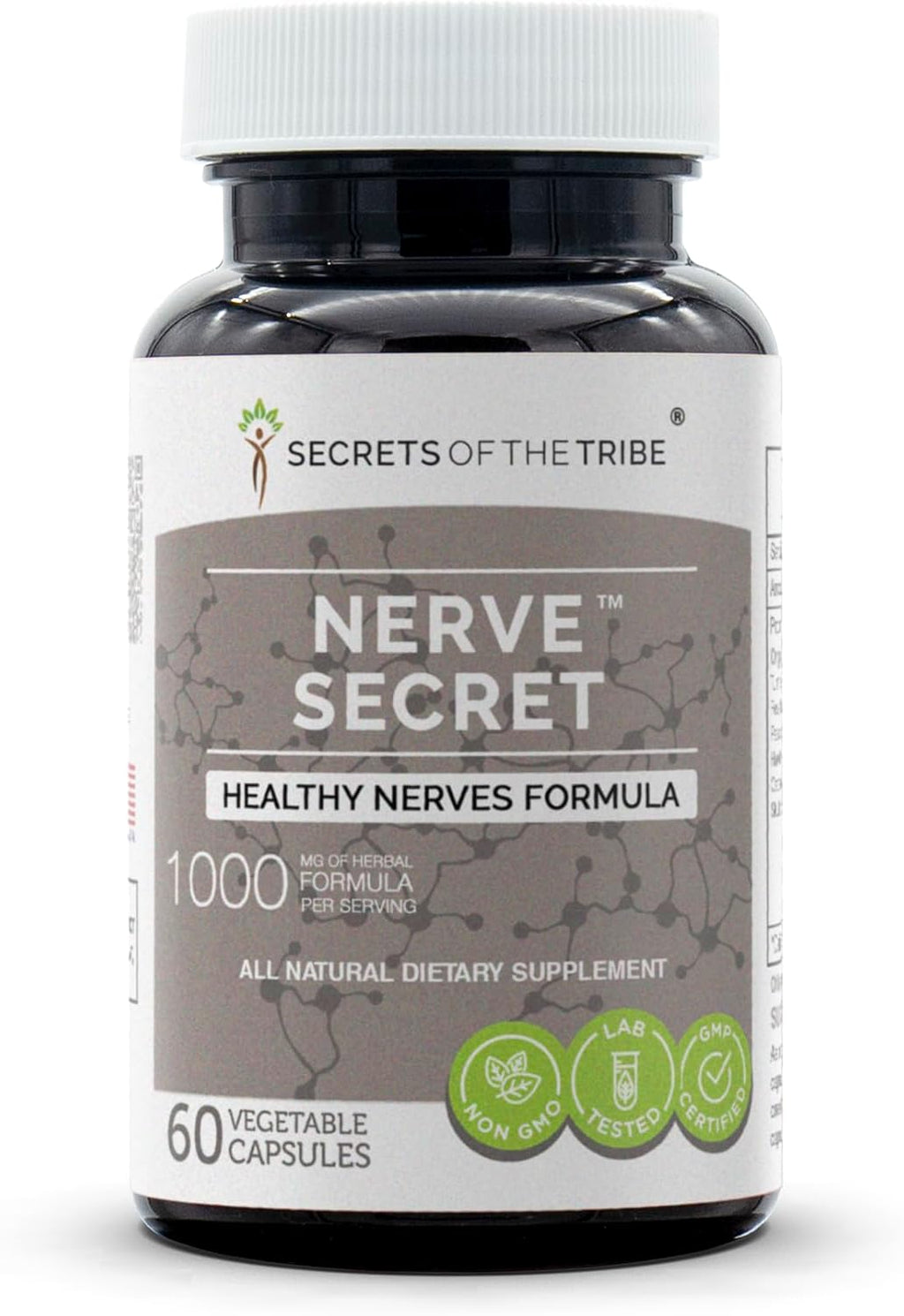 Secrets of the Tribe - Nerve Secret, Fórmula para Nervios Saludables, Mezcla de Suplementos Herbales (120 Cápsulas)