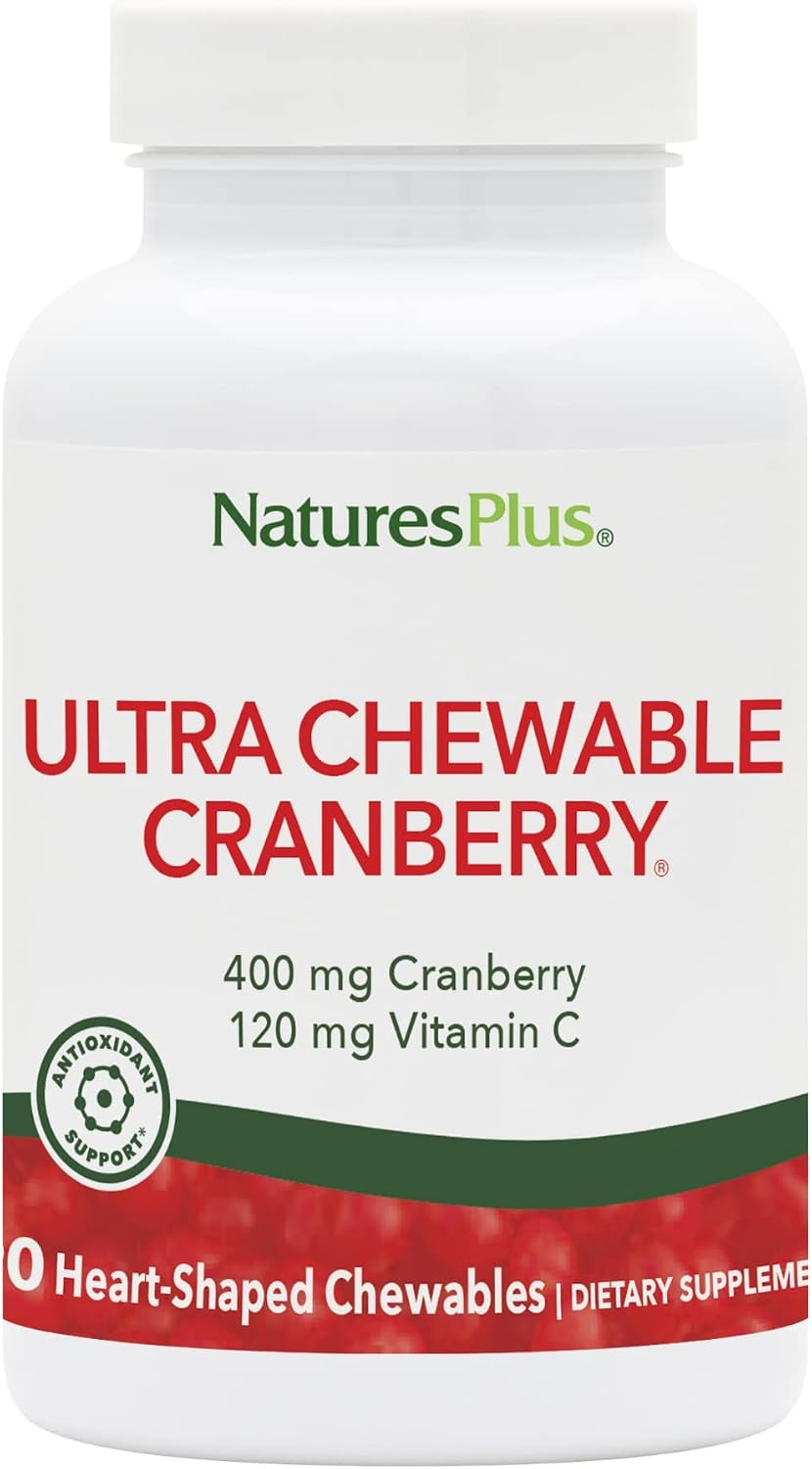 NaturesPlus Ultra Chewable Cranberry - 90 Comprimidos Masticables de Arándano