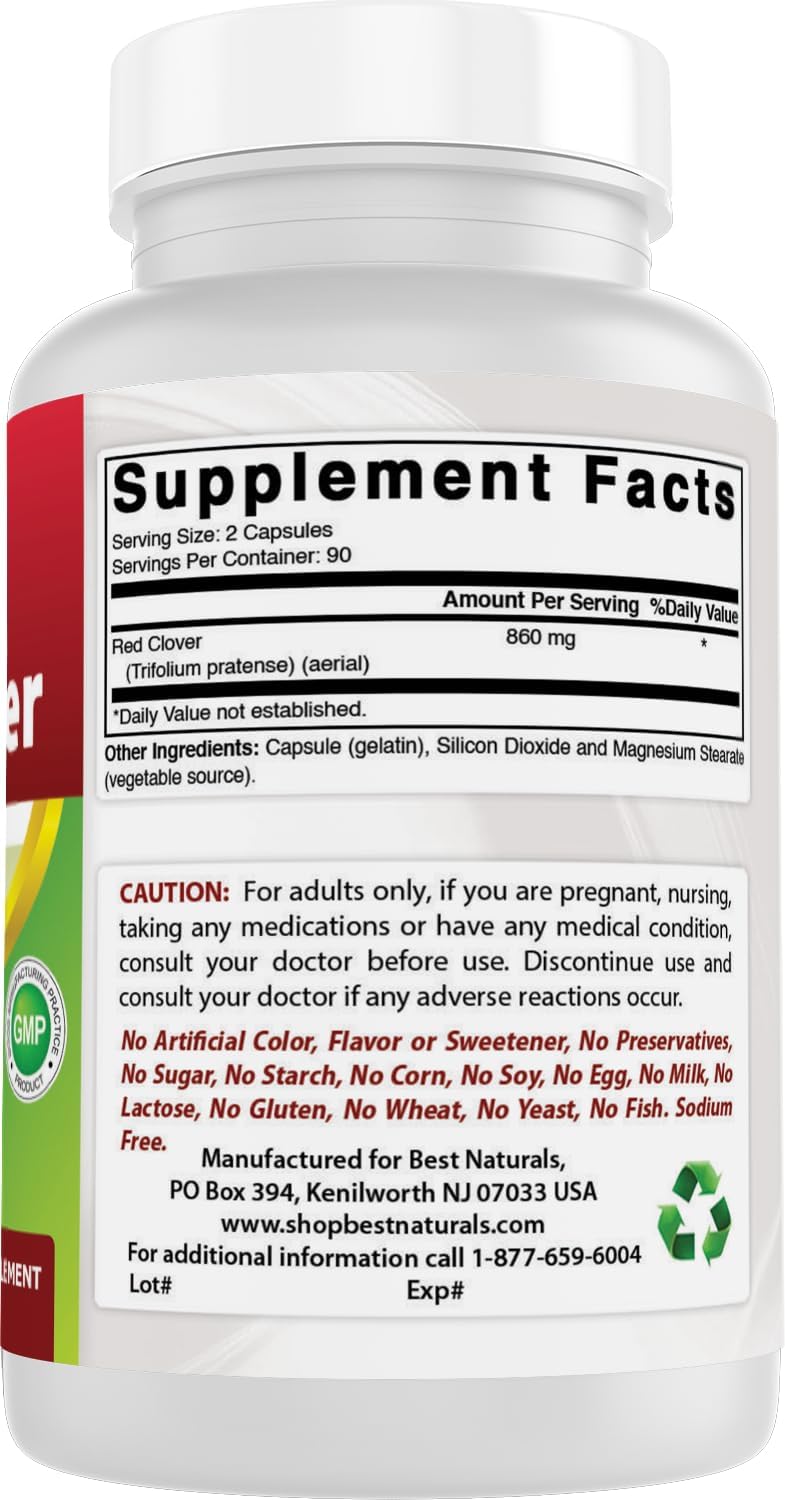 Best Naturals Trébol Rojo 430 mg - 180 Cápsulas