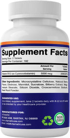 Vitamatic Vitamina B12 5000 mcg – 365 Comprimidos de Disolución Rápida Sabor Berry