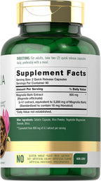 Carlyle Corteza de Magnolia | 180 Cápsulas en Polvo | Suplemento de Extracto Herbal | No-GMO, Sin Gluten