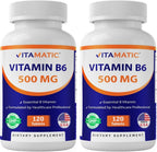 Vitamatic Vitamina B6 (Piridoxina HCl), 500 mg – 120 Comprimidos Vegetarianos