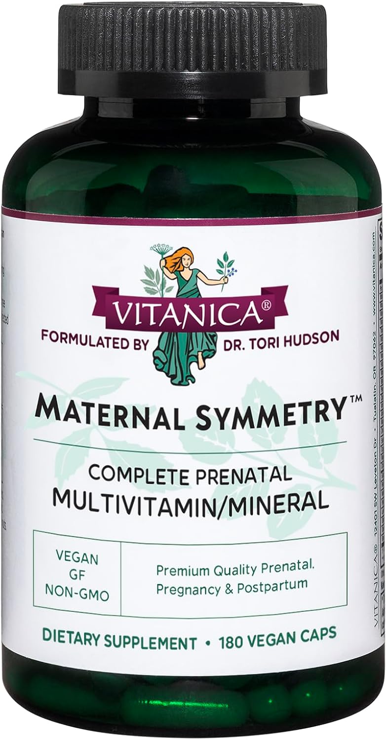 Vitanica Maternal Symmetry - Vegan Prenatal and Postnatal Multivitamin, 180 Capsules