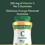 Nature's Bounty Vitamina C Gummies, Sabor Naranja, 250mg, 80 Gominolas