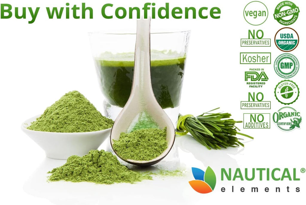 Polvo de Wheatgrass Orgánico Certificado USDA - Hierba de Trigo en Polvo - Vegano y Sin OGM