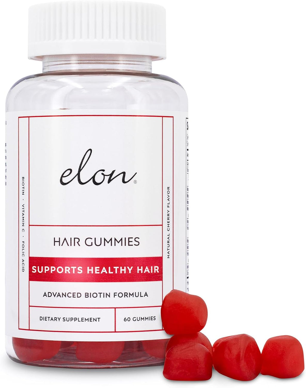 Elon Biotin Gummies – Gominolas de Biotina 5000mcg para Cabello, Piel y Uñas – 60 Unidades