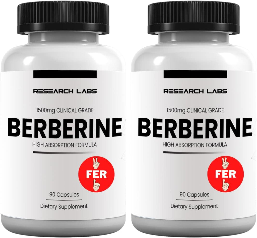 Research Labs Berberina 1500mg - Fórmula de Alta Absorción, 180 Cápsulas
