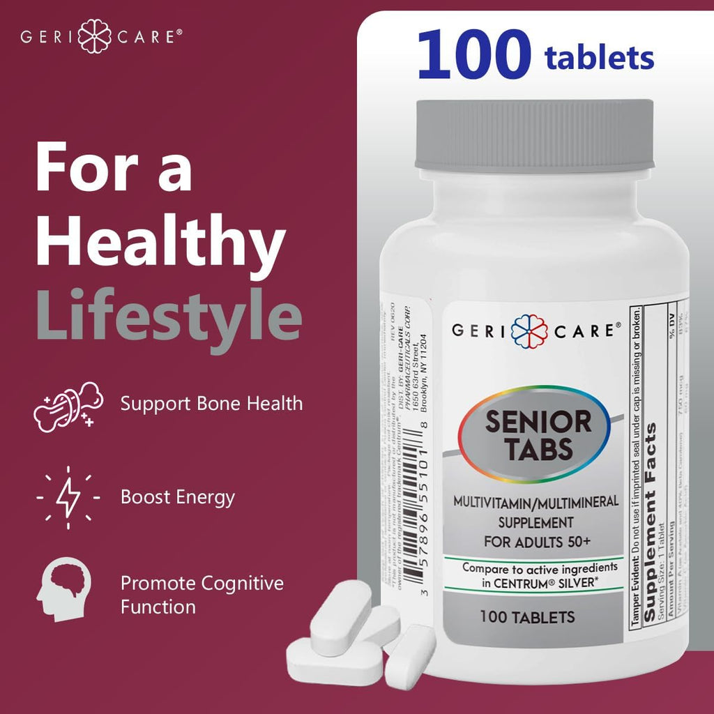 GeriCare Senior Tab 50+ Multivitaminas y Minerales, 100 Comprimidos