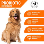 Probióticos para Perros Masticables Blandos, 120 Unidades – Apoyo Digestivo e Inmunitario