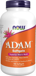 NOW Foods ADAM Suplemento multivitamínico superior para hombres, 180 cápsulas blandas