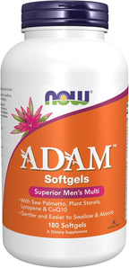 NOW Foods ADAM Suplemento multivitamínico superior para hombres, 180 cápsulas blandas