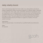 Groh Daily Vitality Boost - Suplemento Natural para Cabello, Piel y Uñas con Hongos y Antioxidantes - 60 Cápsulas
