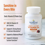 Nordic Naturals Gominolas de Vitamina D3 sin Azúcar - 1000 IU, 60 unidades - Sabor Wild Berry