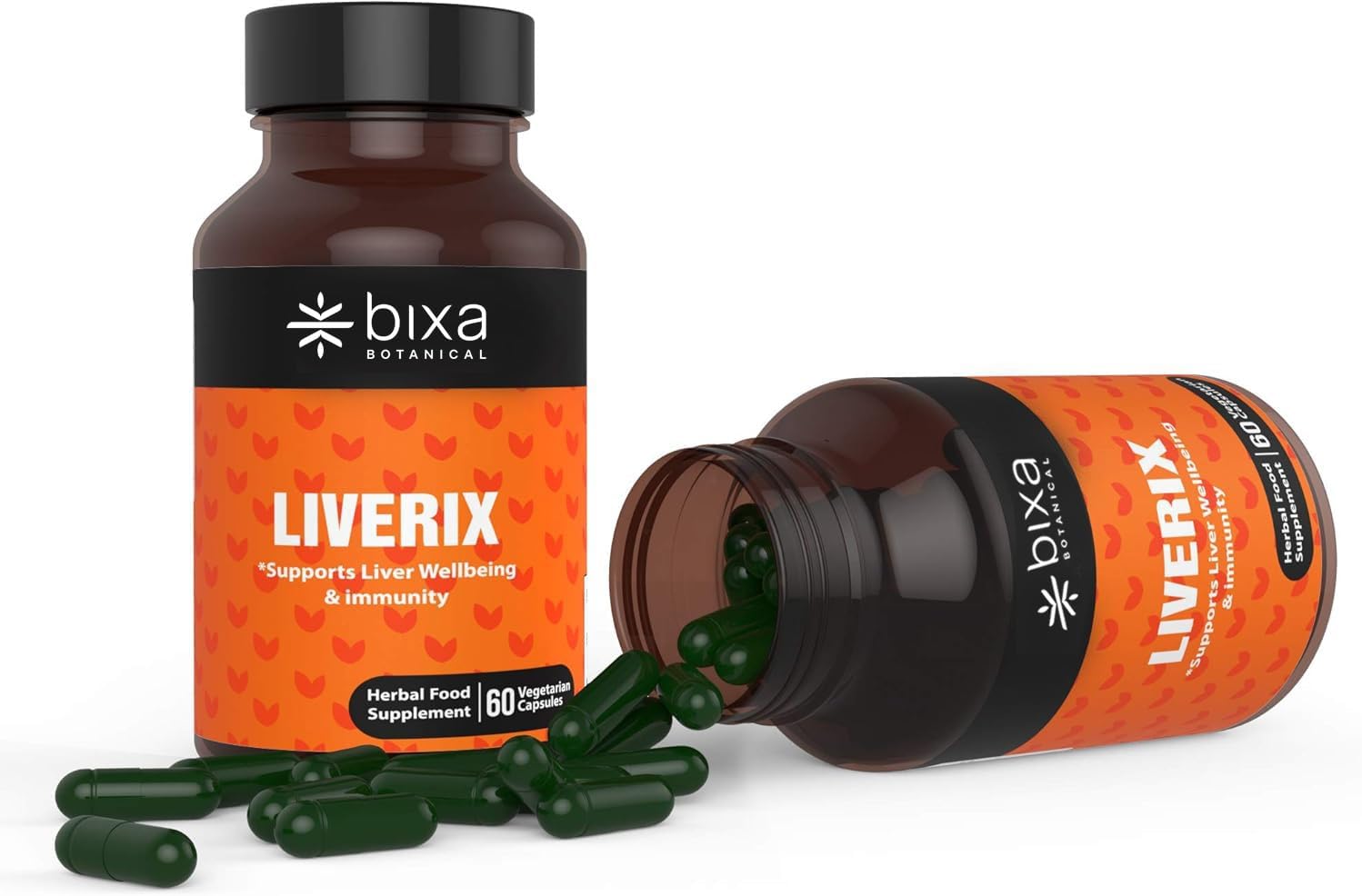 bixa BOTANICAL Liverix Cápsulas - Guduchi (Giloy), Phyllanthus niruri, Kutaki Extracto - 60 Cápsulas Veganas (450 mg)