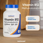 Nutricost Vitamin B12 (Methylcobalamin) 2000mcg, 240 Capsules - Vegetarian Capsules, Non-GMO, Gluten-Free