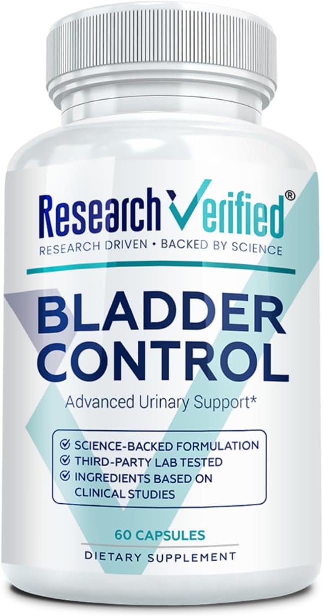 Research Verified Bladder Control - Pérdidas y Urgencia - Semilla de Calabaza, Isoflavonas de Soja, Tiamina - 60 Cápsulas Veganas - Pack de 6