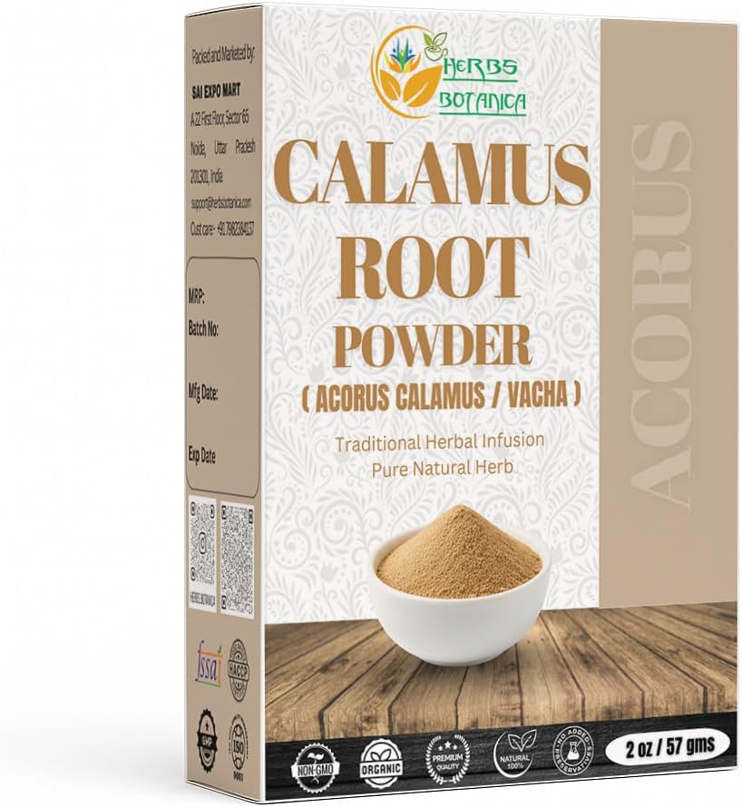Polvo de Cálamo Aromático 100% Puro y Orgánico - Raíz de Acorus Calamus para Té, Bienestar y Uso DIY - 2 oz
