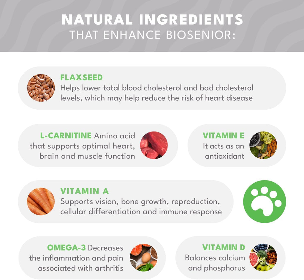 BIOSENIOR de Natural Pet by FNL: Suplemento Completo con Vitaminas y Minerales Esenciales para Perros Mayores de 7 Años