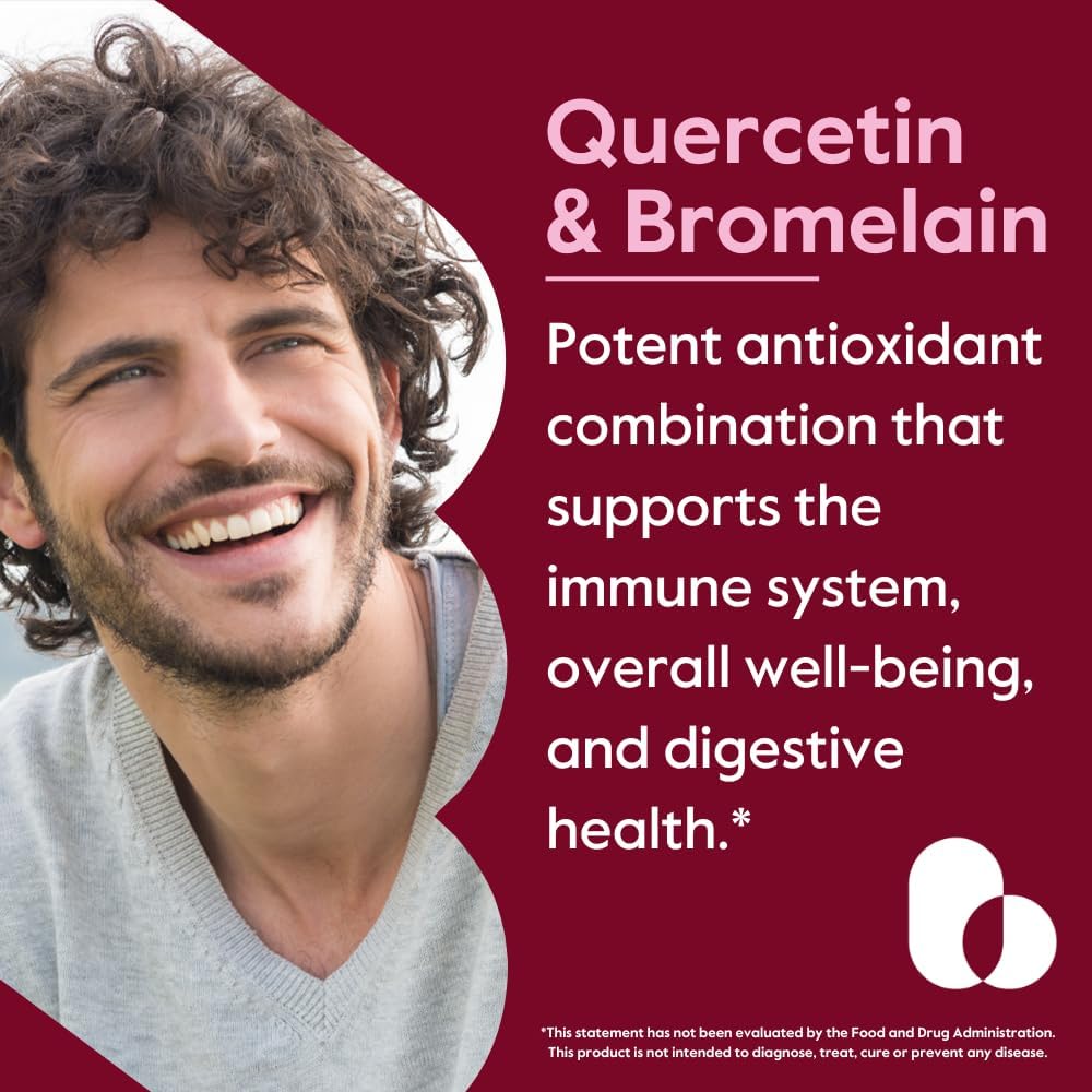 BESTVITE Quercetin with Bromelain 500mg/250mg - 120 Vegetable Capsules