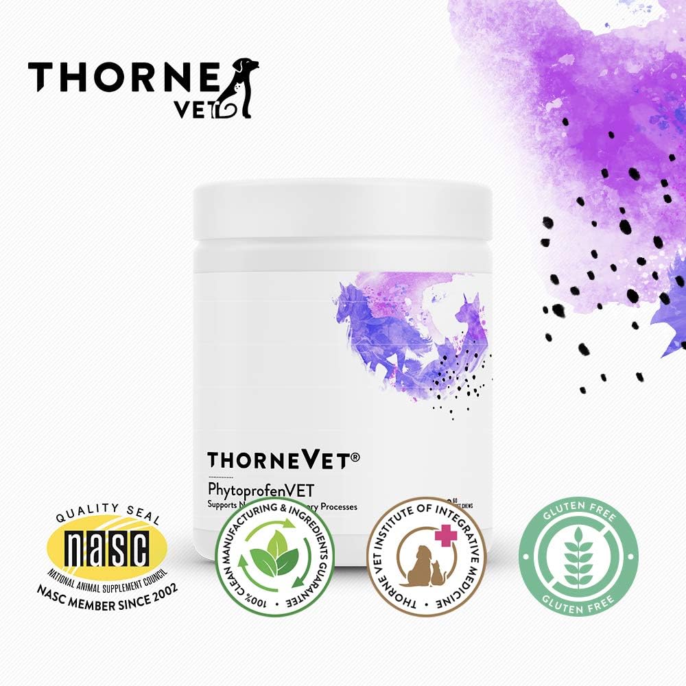 ThorneVET PhytoprofenVET – Suplemento de apoyo inflamatorio para perros y gatos, 60 chews blandos