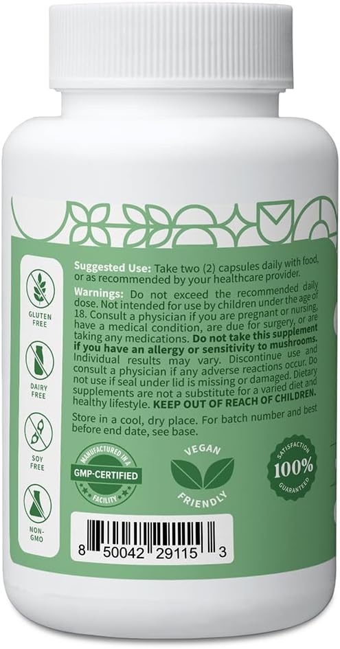 Pattern Wellness Complejo Cognitivo – Apoya la Salud Cerebral y la Claridad Mental – con Lion's Mane, Bacopa y Vitaminas B – 60 Cápsulas Vegetarianas