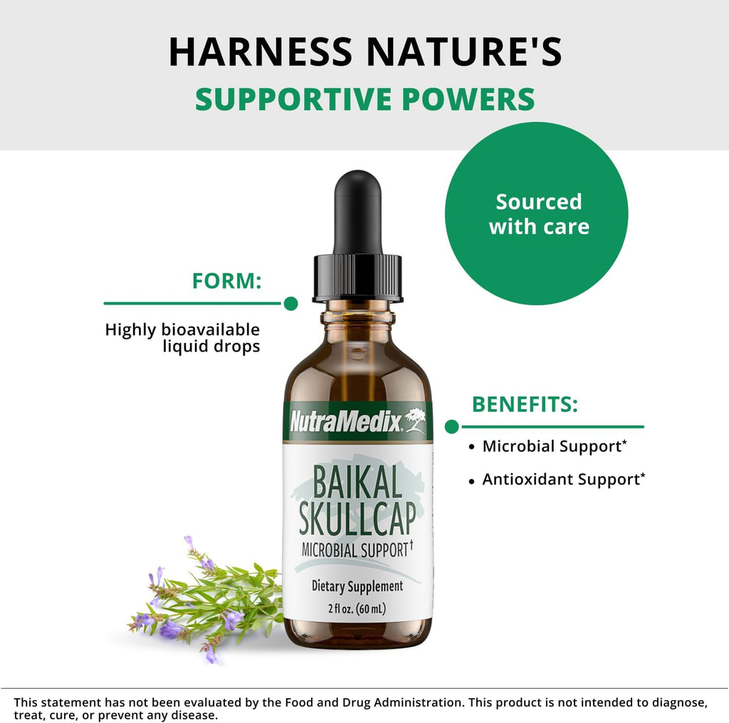 NutraMedix Tintura de Escutelaria Baicalensis - Apoyo Inmunitario y Cardiovascular (60 ml)