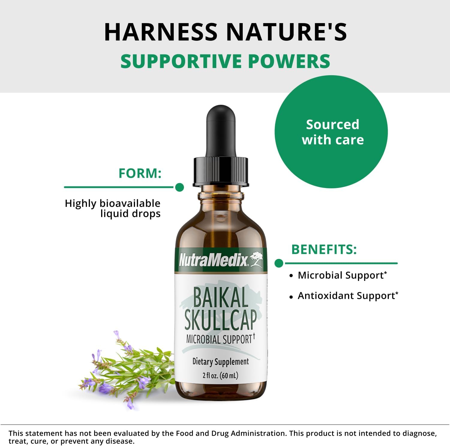 NutraMedix Tintura de Escutelaria Baicalensis - Apoyo Inmunitario y Cardiovascular (60 ml)