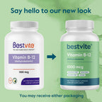 BESTVITE Vitamina B12 (Metilcobalamina) 1000 mcg - 240 Cápsulas Vegetarianas
