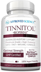 Approved Science Tinnitol – Suplemento de Bioflavonoides para la Salud Auditiva, 60 Cápsulas