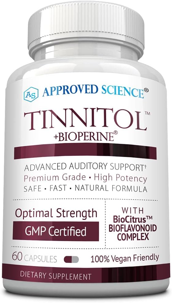 Approved Science Tinnitol – Suplemento de Bioflavonoides para la Salud Auditiva, 60 Cápsulas