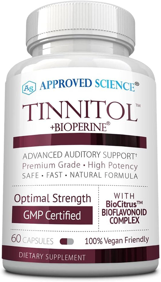 Approved Science Tinnitol – Suplemento de Bioflavonoides para la Salud Auditiva, 60 Cápsulas