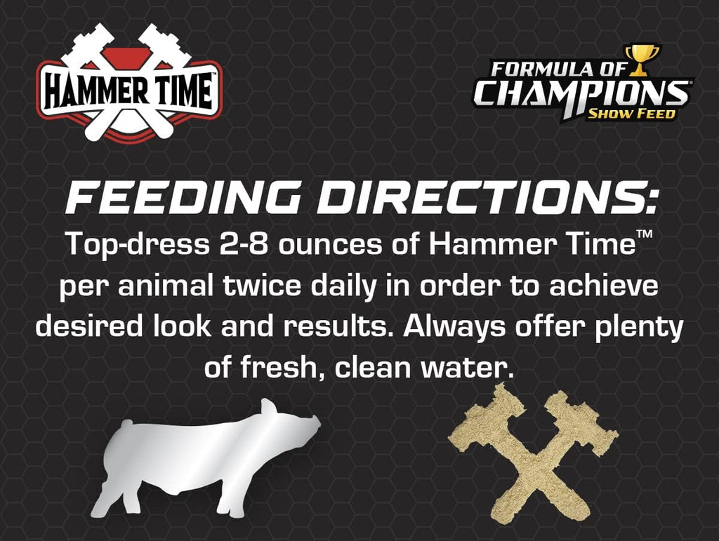 Hammer Time Complemento Nutricional para Cerdos de Exposición, 25 lb