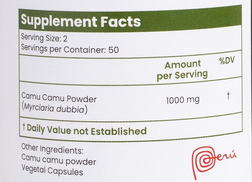 Camu Camu Cápsulas 500 mg - Alto Contenido de Vitamina C