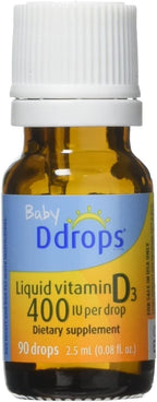 Ddrops Bebé Vitamina D3 400 UI – Pack de 3 frascos de 90 gotas cada uno