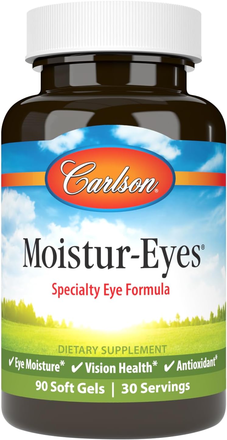Carlson - Moistur-Eyes, Specialized Eye Formula, Promotes and Maintains Normal Eye Moisture, 90 Soft Gels