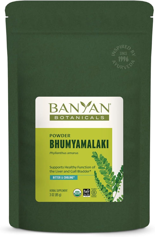 Banyan Botanicals Bhumyamalaki Powder - Organic Bhumyamalaki Powder (Phyllanthus spp.) - Bitter & Cooling - Natural Ayurvedic Liver Detox* - 85g - Non-GMO, Vegan