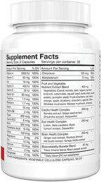 Silver Fern Multivitamínico Diario de Alimentos Integrales con Mezcla de Minerales Traza - 4 Botellas - 60 Cápsulas Vegetales Cada Una - 120 Días de Suministro - Natural, No Transgénico, Vegano - Cero Sintéticos
