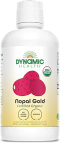 Dynamic Health Nopal Gold, Orgánico, Sin Aditivos, Apoyo Antioxidante, Vegano, Sin Gluten, No GMO, 946 ml