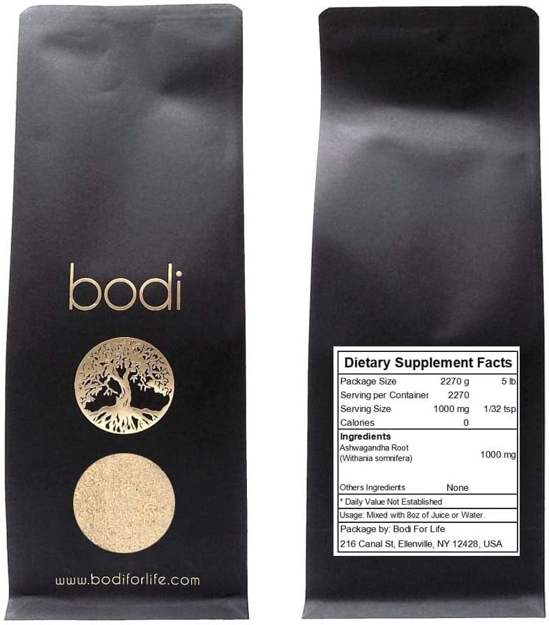 bodi: Ashwagandha en Polvo Raíz 100% Pura Natural (113g)
