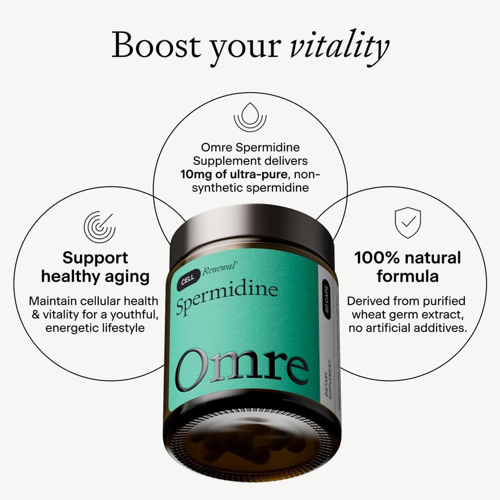OMRE Spermidine 10 mg - Suplemento Natural de Espermidina de Germen de Trigo