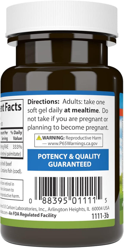 Carlson - Vitamina A, 10000 UI (3000 mcg – Piel saludable: La vitamina A contribuye al mantenimiento de la piel en – Image 3